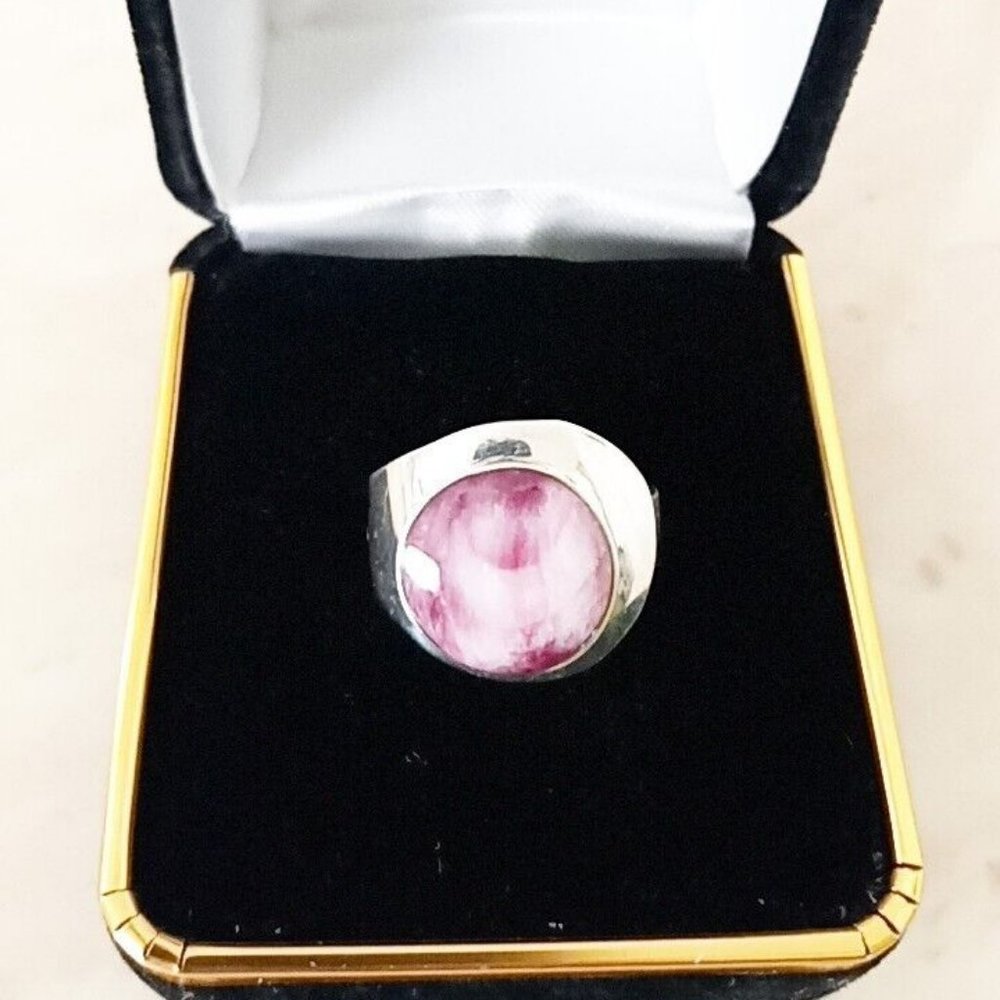 Ring Silver 950 Adjustable Ring with natural stones new.